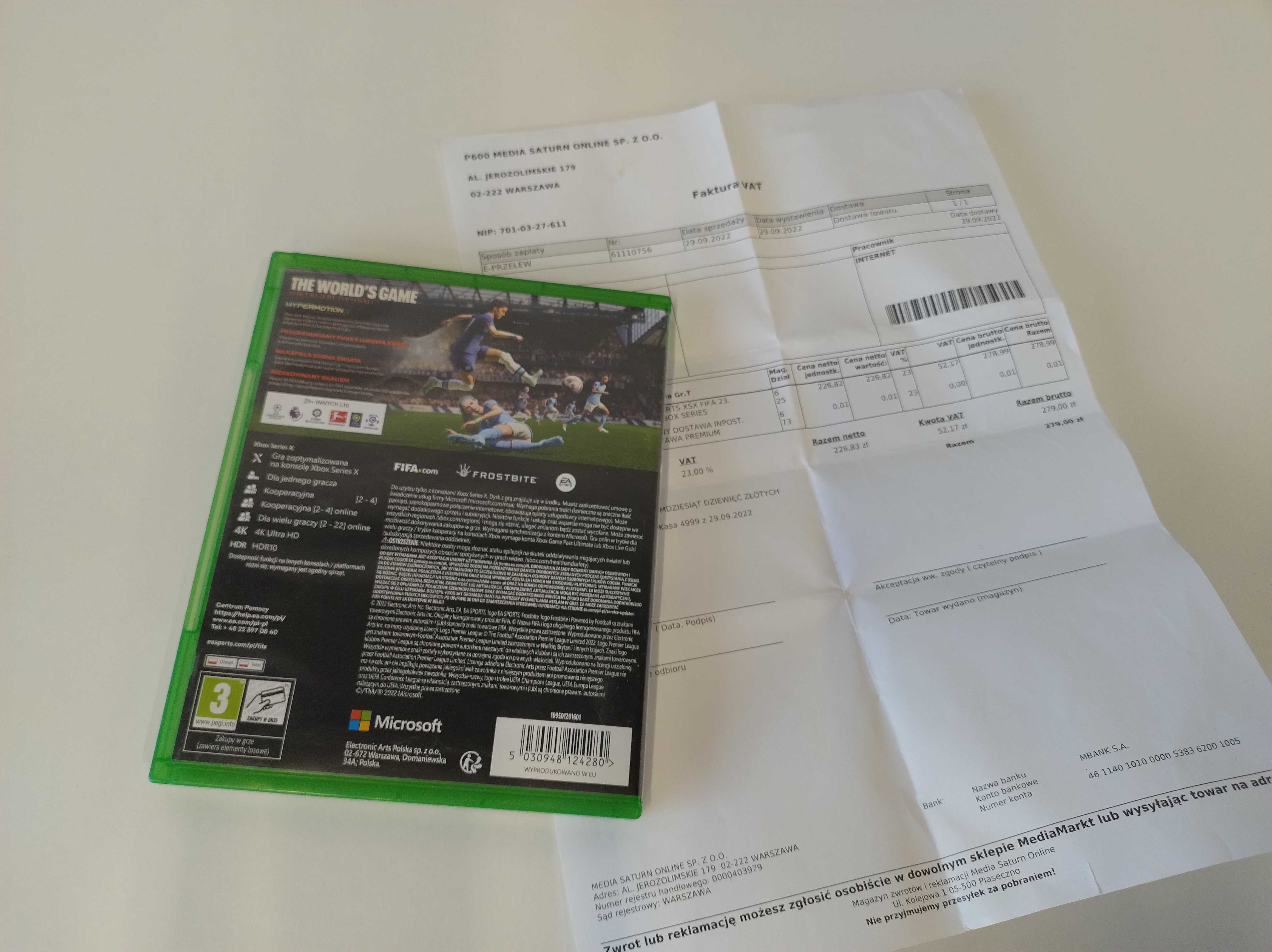 Jak nowa | FIFA 23 PL | Xbox Series X | Faktura