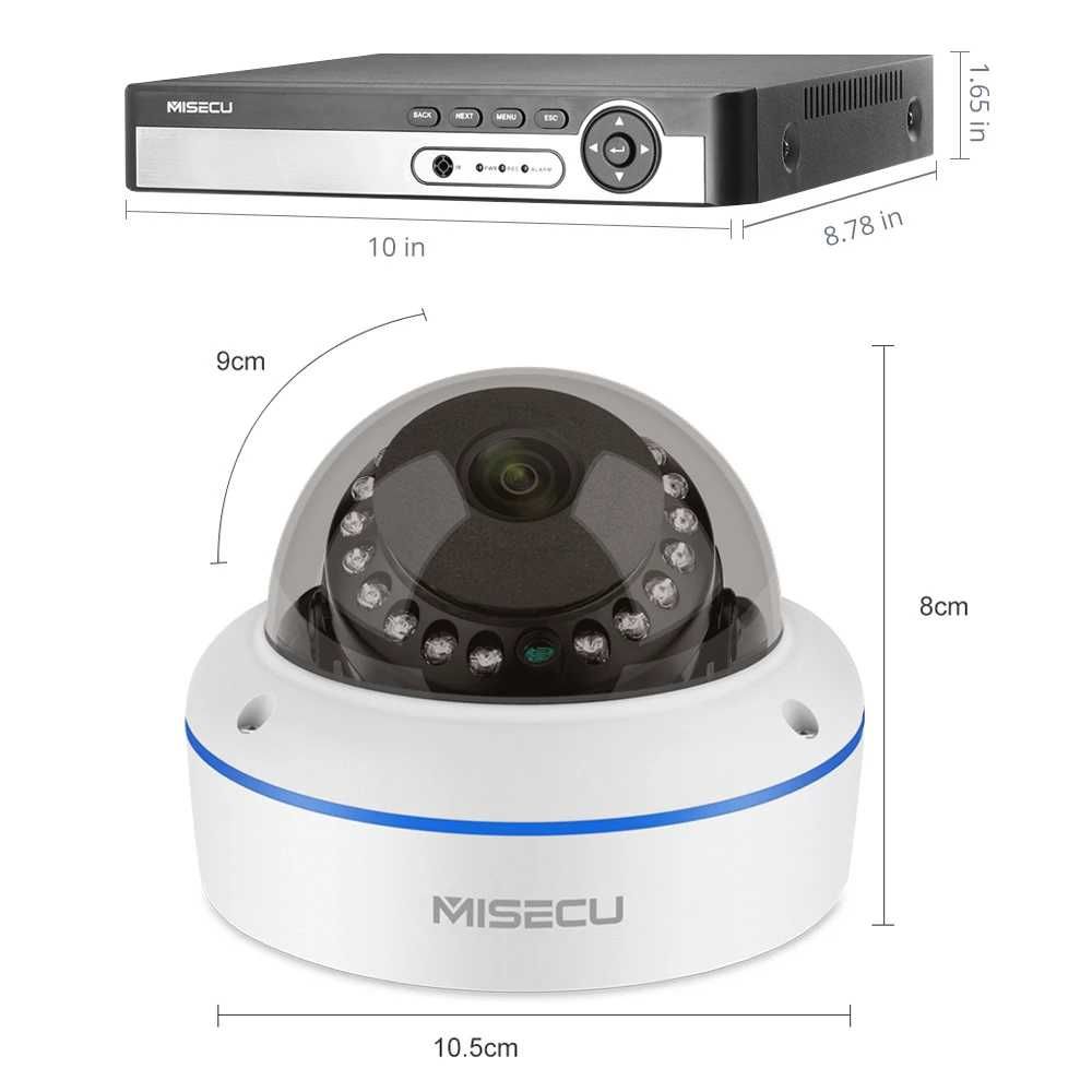 Kit Vídeo Vigilância 8 Câmaras DOME 3MP * POE * Controlo Remoto * APP