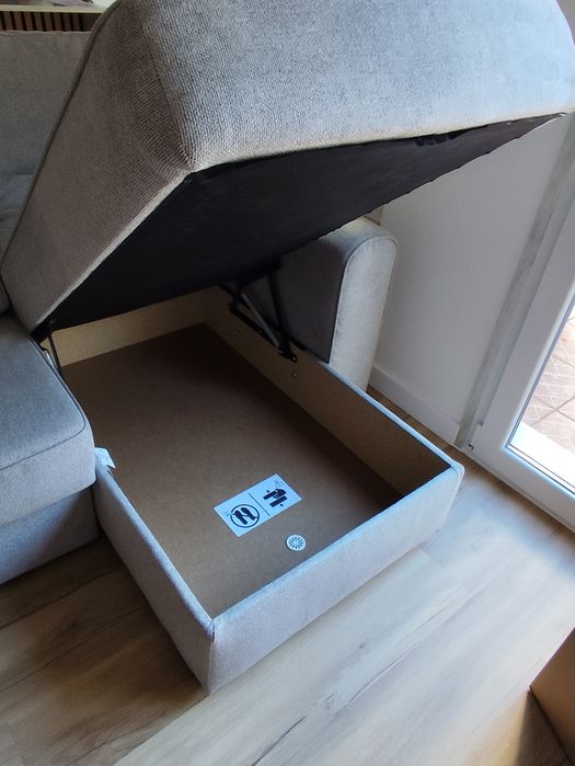 Sofá chaise longe cinza claro - NOVO