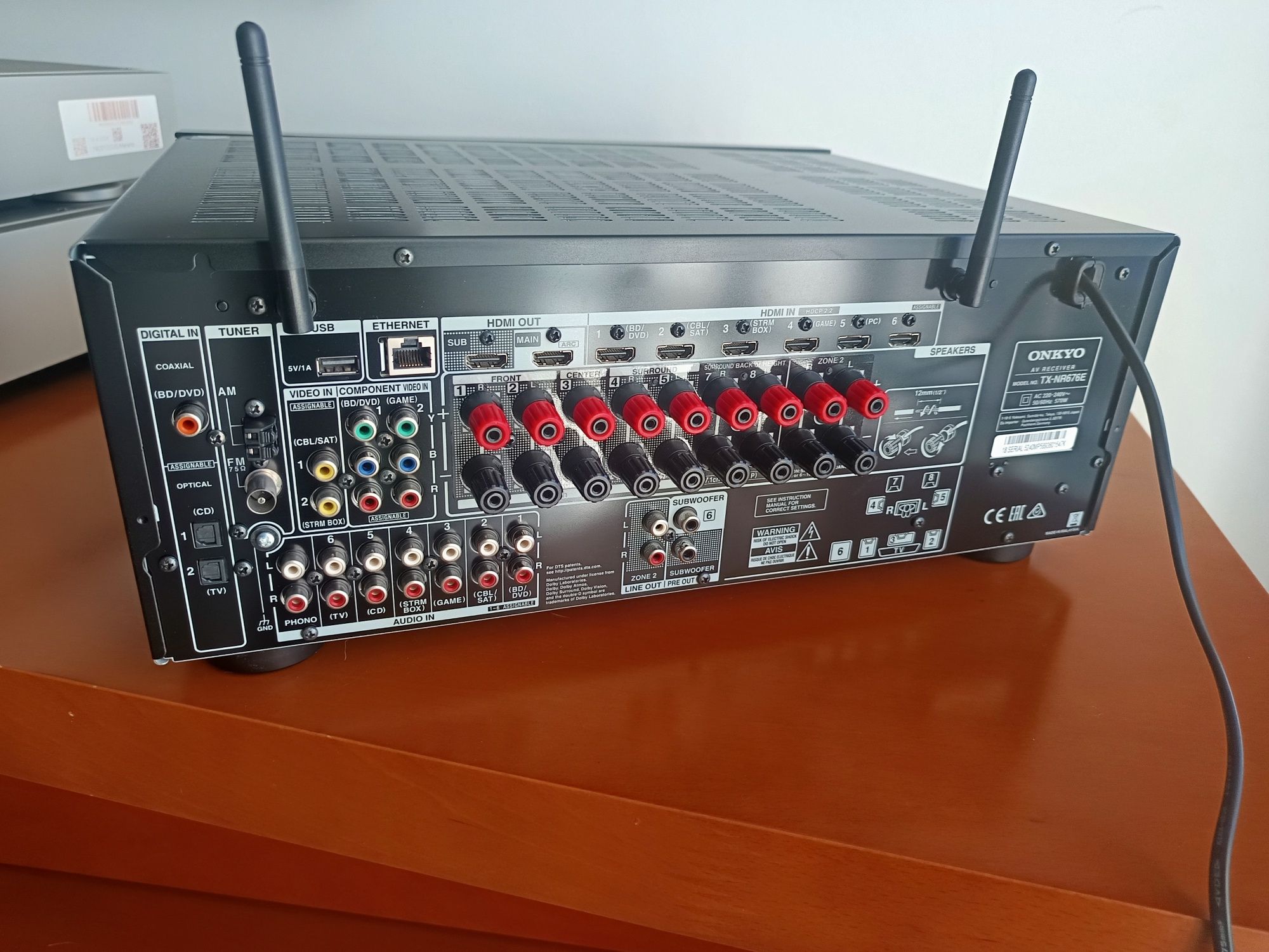 Amplificador AV ONKYO TX NR 676 completo com todos os acessórios