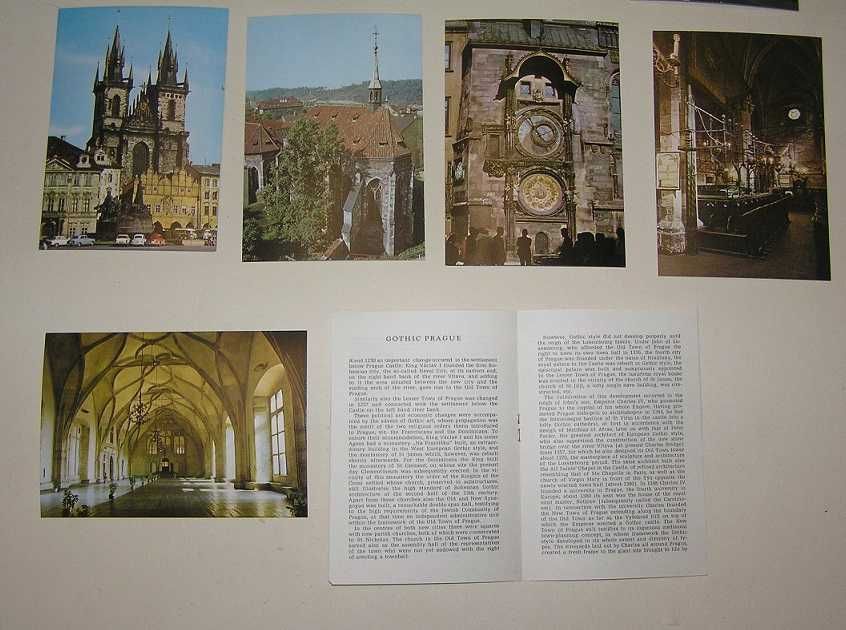 Stare pocztówki czechosłowackie Praha goticka 12 szt obwoluta opis