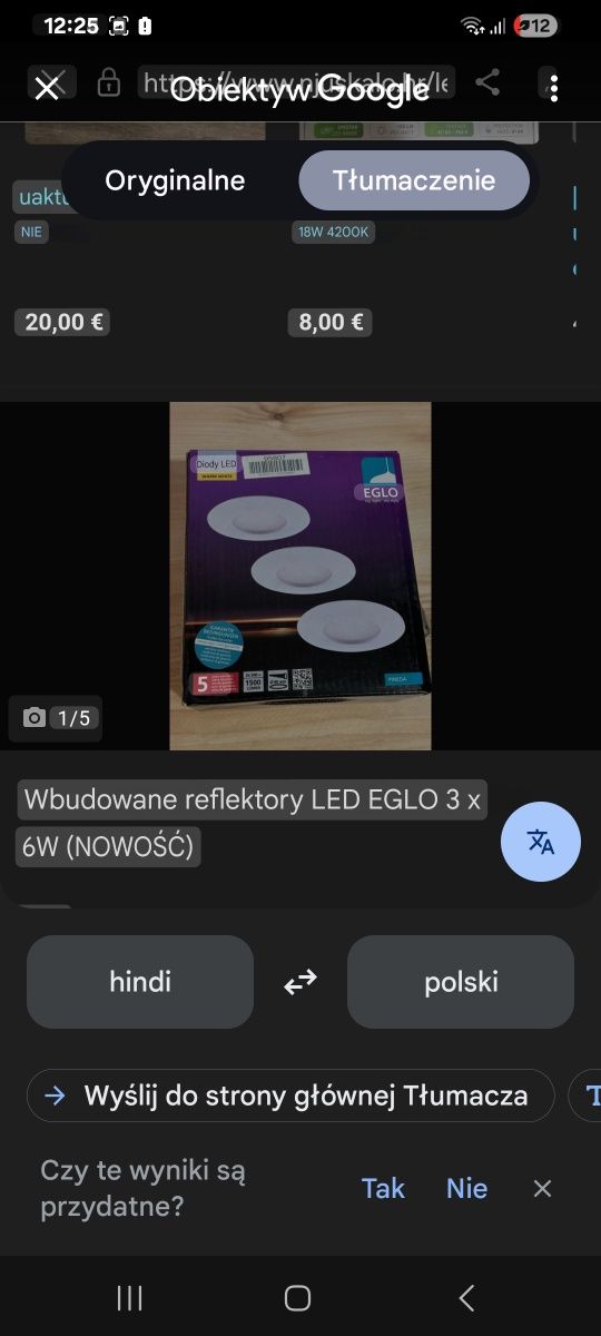 Wbudowane reflektory LED Eglo, 3szt  po 6W