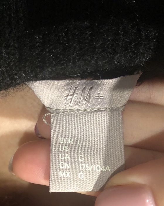 Czarny długi sweter H&M L 48-50