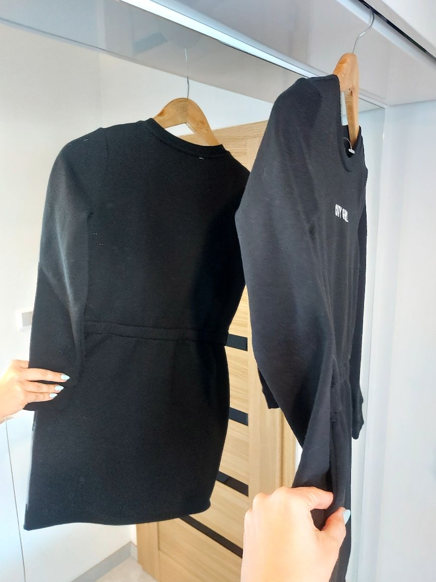 Dresowa sportowa sukienka dla dziewczynki 146 /152 czarna Reserved