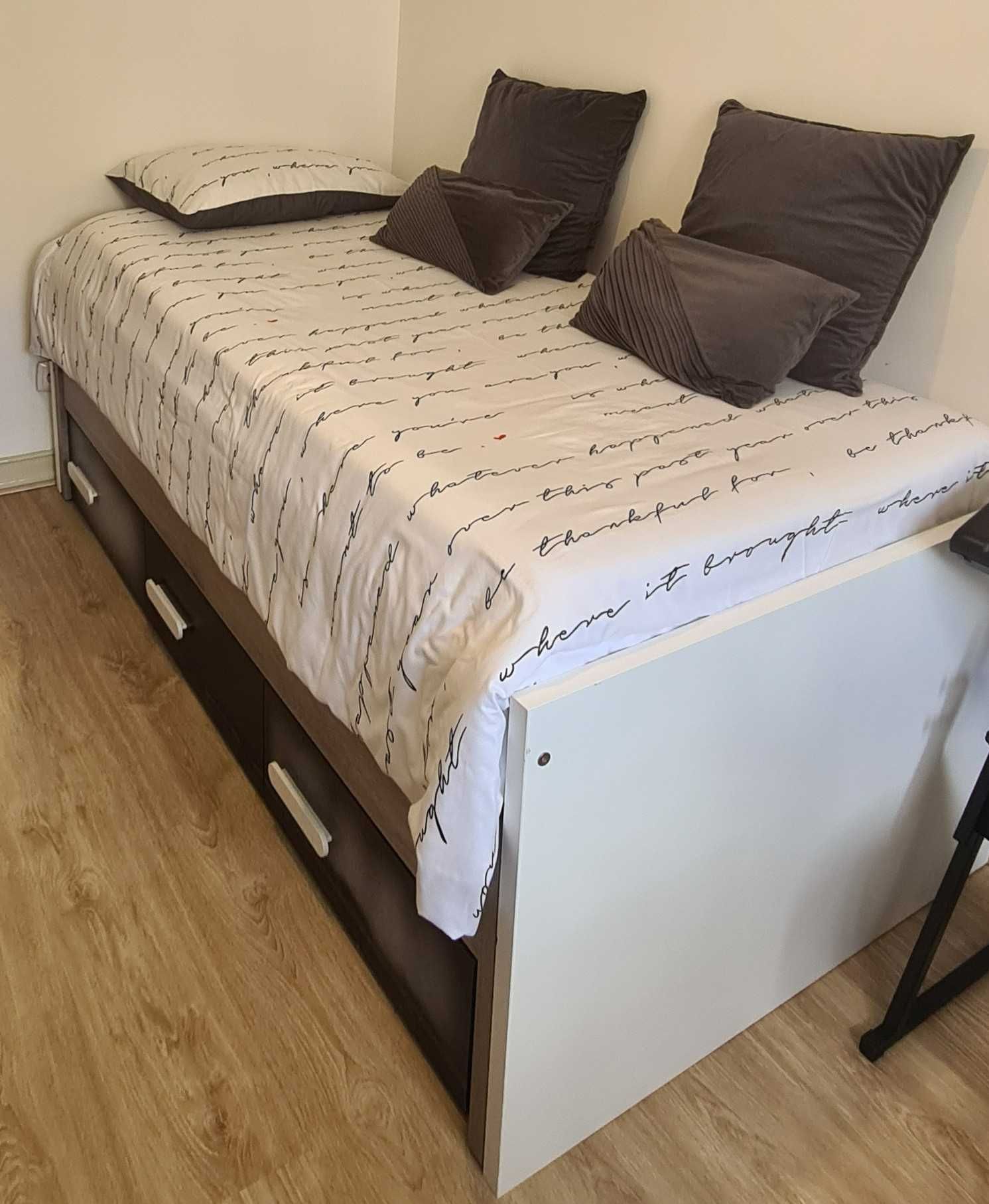 Cama Individual Dupla c/ arrumação + 2 Colchões Pikolin