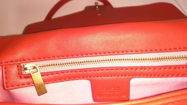 Сумка gucci bag gg marmont leather red gold metal
