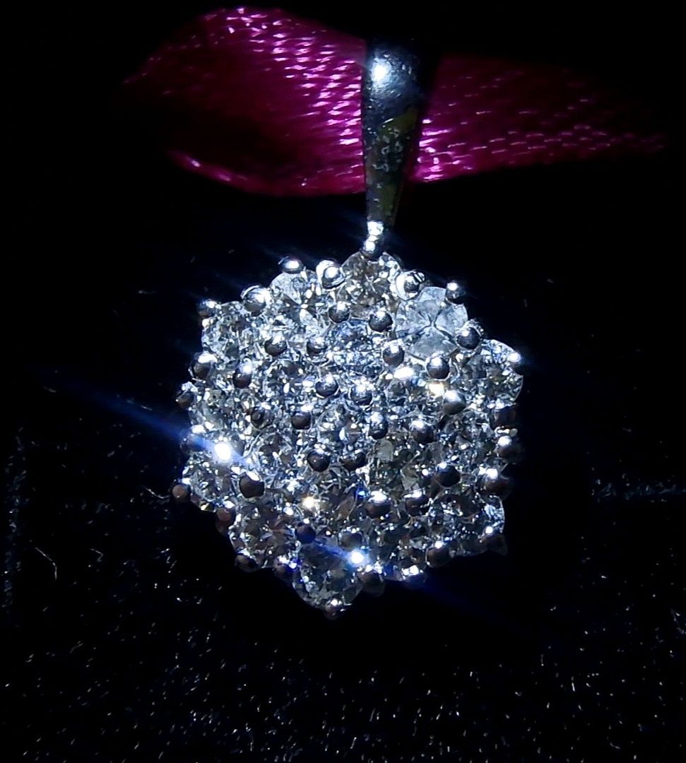 0.66ct Duża Zawieszka wisiorek łańcuszek brylanty diamenty złoto 750