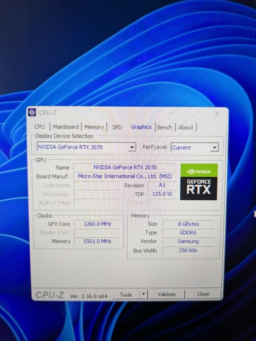 MSI RTX2070/i7 10750H/24GB Ram/SSD 512GB
