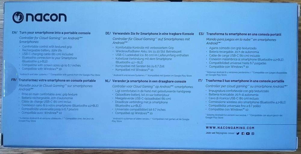 Nacon MG-X Gamepad for Android Smartphones – New, 3-Year Warranty64550623741953123