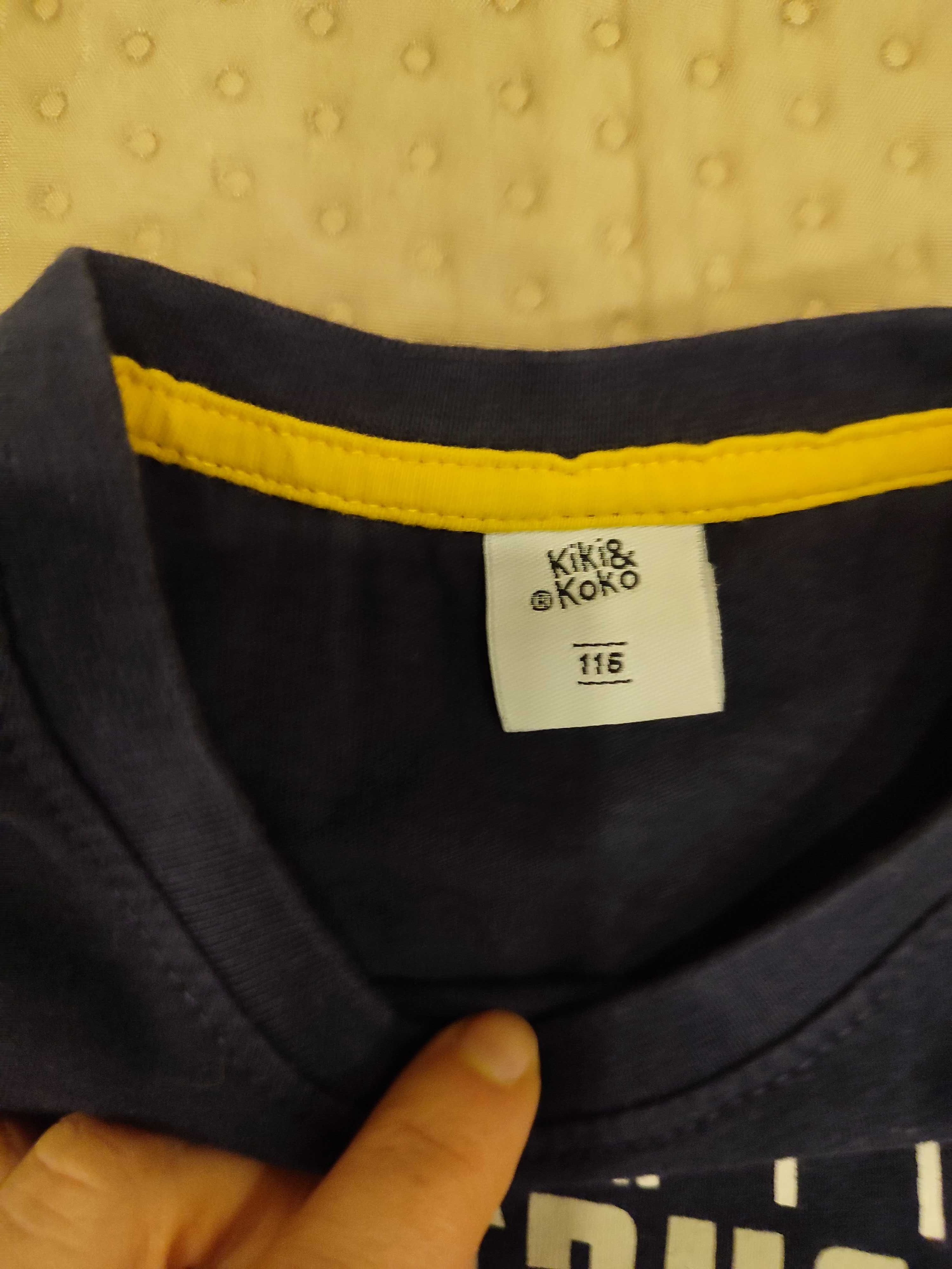 Zestaw koszulki bawełna reserved kik aplikacja 3d biała granatowa 116