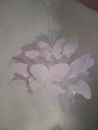 Lampa wisząca Farfalla różowa E27 różowe motyle