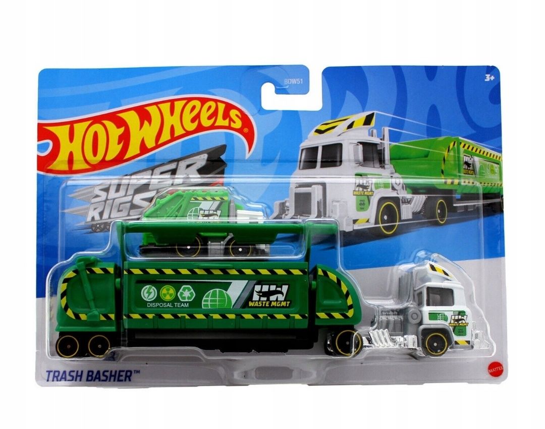 Hotwheels Super Rigs ciężarówka śmieciarka