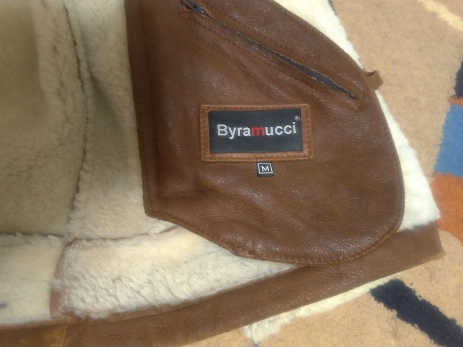 Чоловіча зимова шкіряна куртка(дублянка)