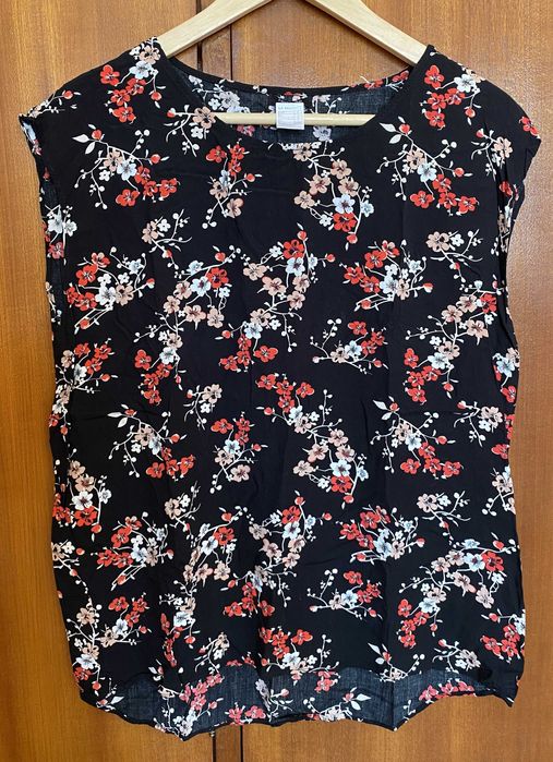 Blusa de manga cava com estampado floral da La Redoute