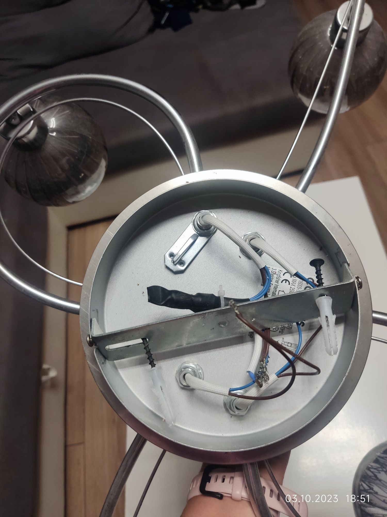 Lampa sufitowa szklane klosze