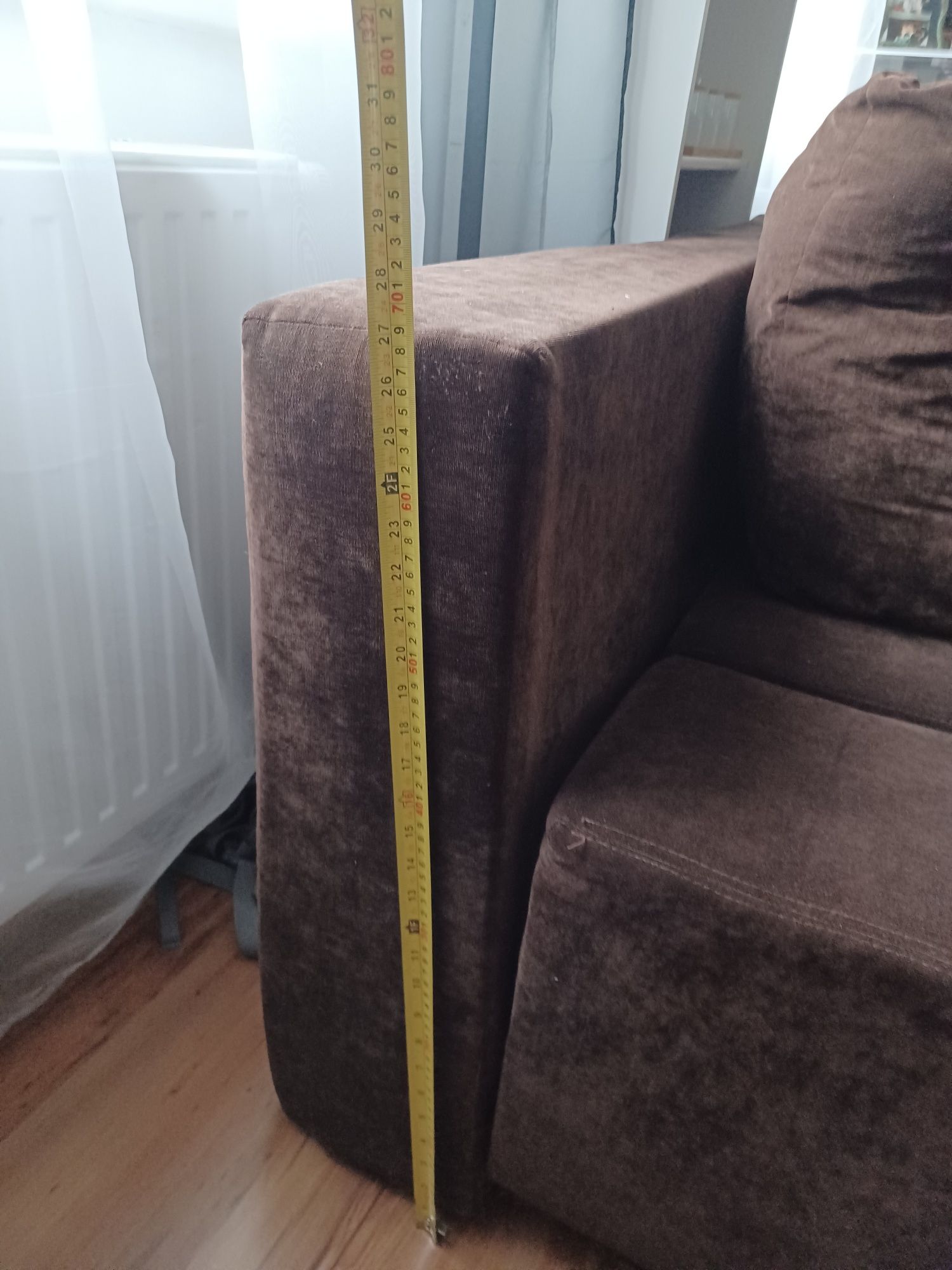 Sofa kanapa  rozkładana brązowa