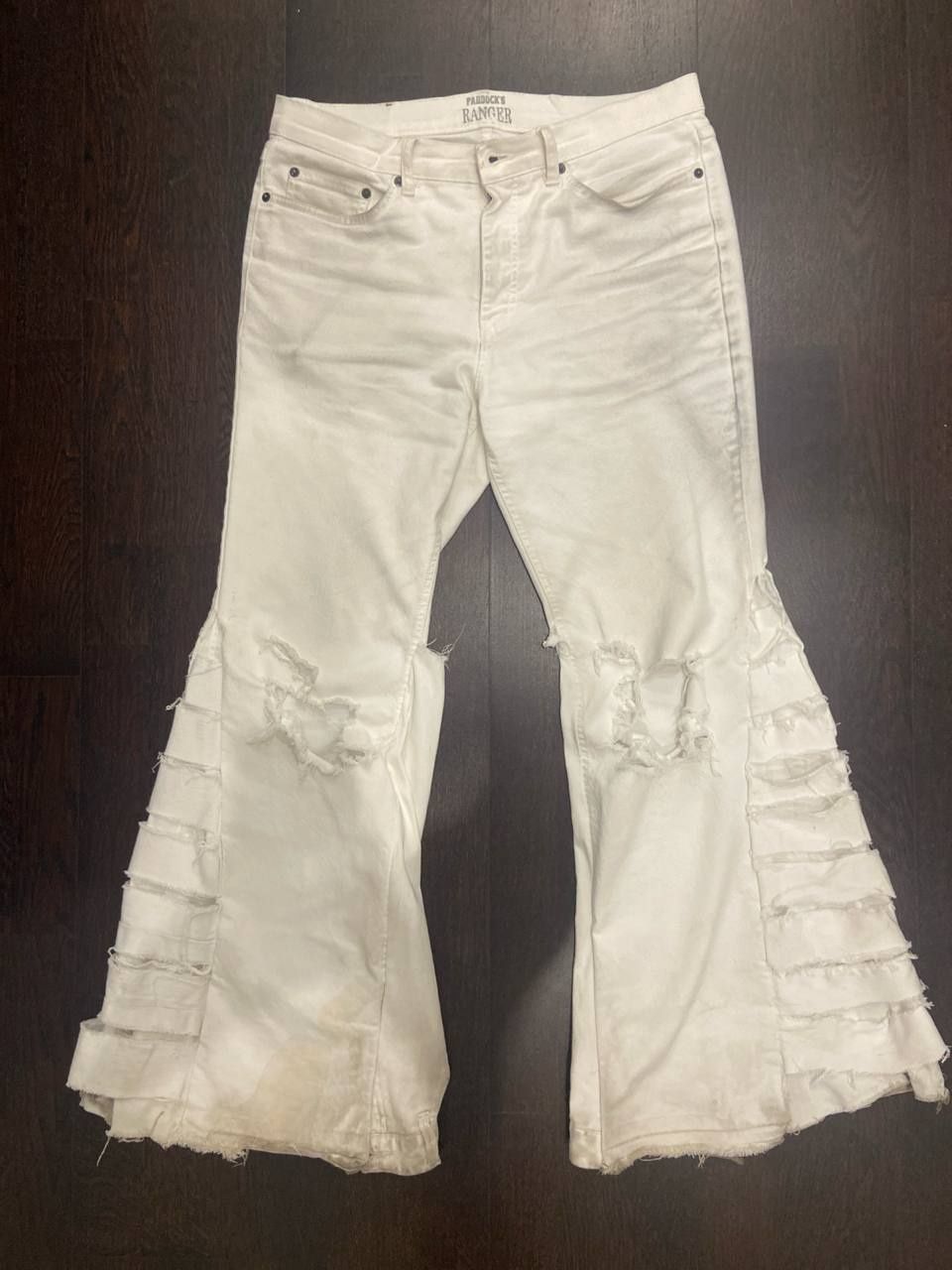 Flared archive opium white y2k jeans sk8