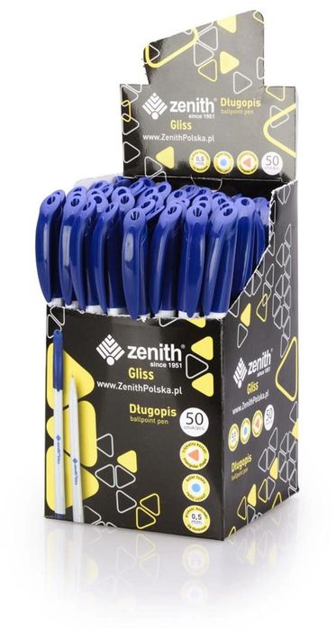 Długopis Gliss 0,5 mm niebieski (50szt) Zenith ZENITH pudełko,