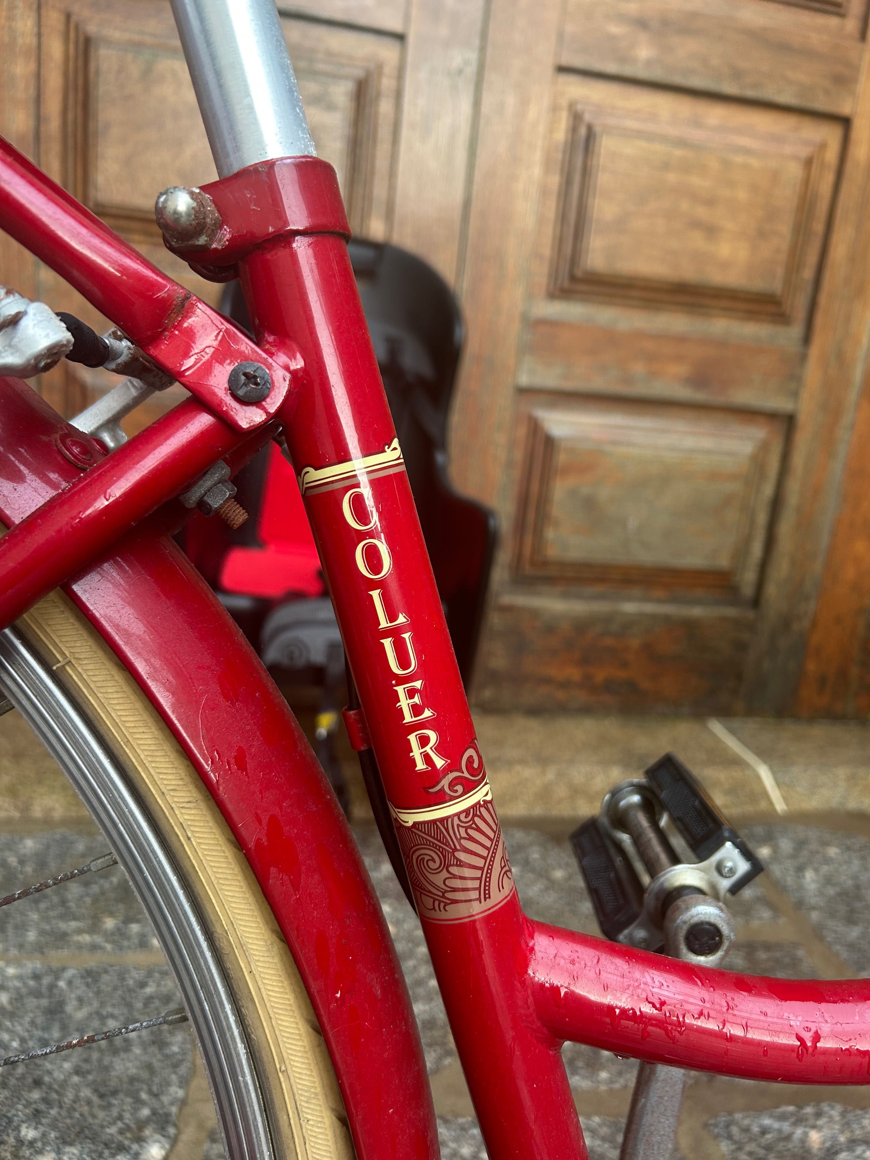 Bicicleta pasteleira coluer + cadeira de bebé