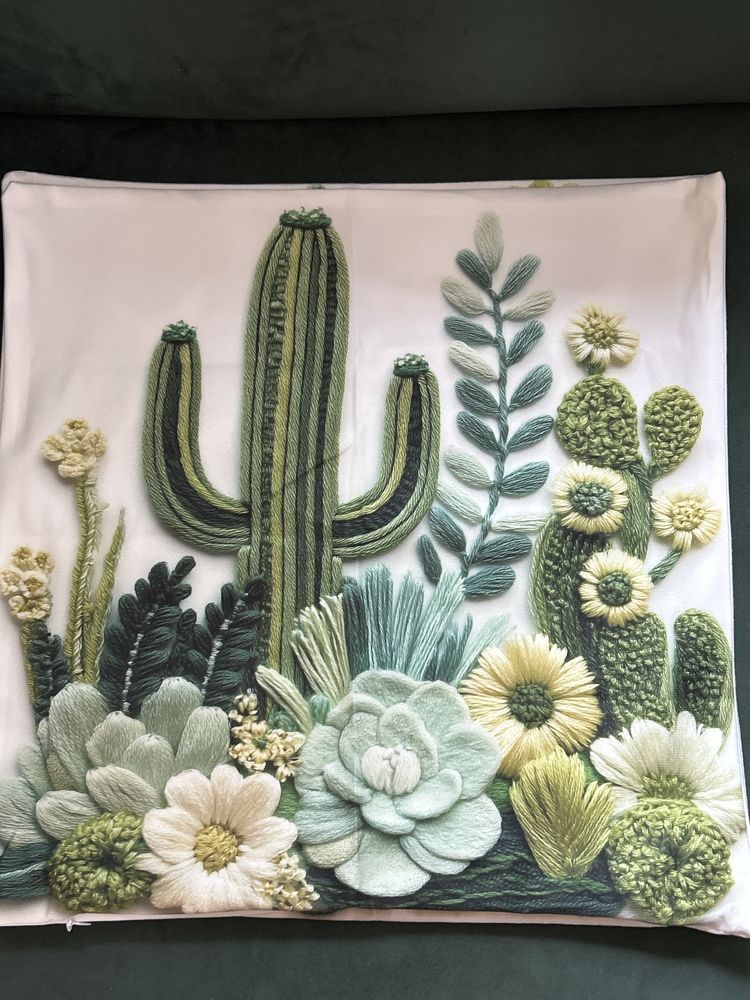 2 nowe poszewki na poduszki 45x45. Kaktusy