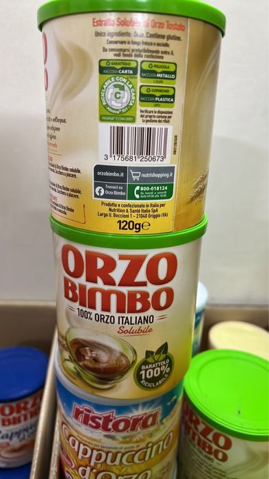 Акція!Orzoro caffe, cacao, solubile , ячмінна кава orzo bimbo