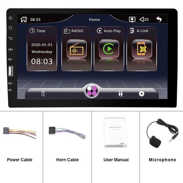 Rádio 1din de 9 polegadas touch Bluetooth MirrorLink + microfone NOVO