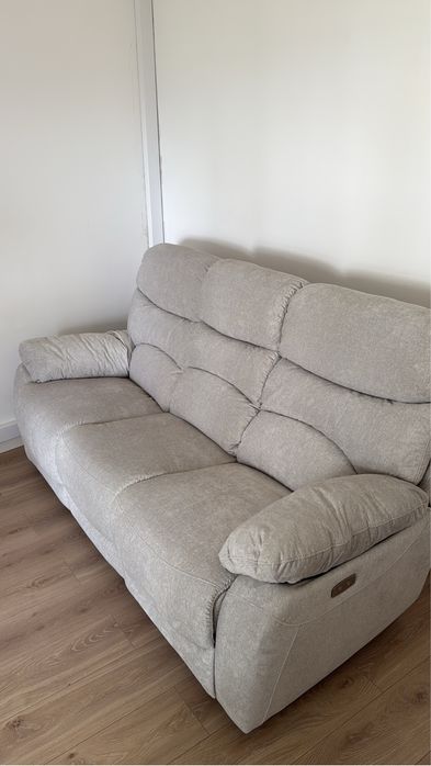 Sofá 3 lugares relax Manual Bege