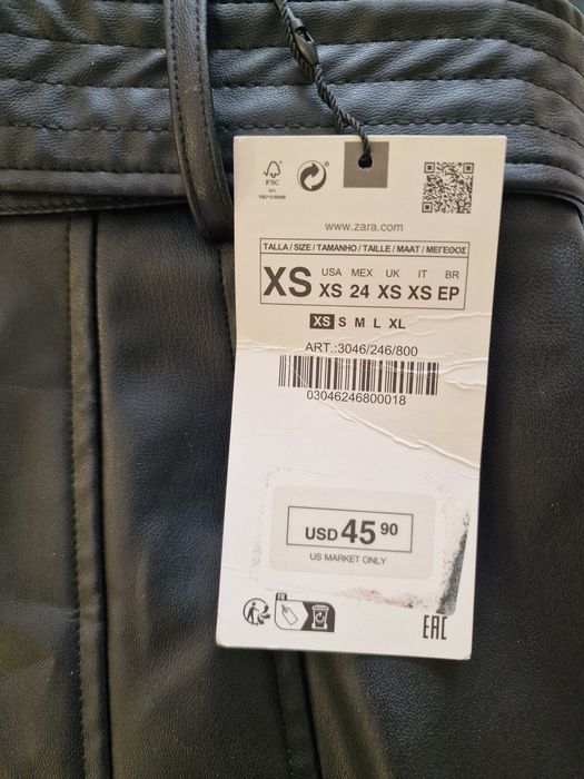 Нова шкіряна спідниця Zara оригінал розмір XS