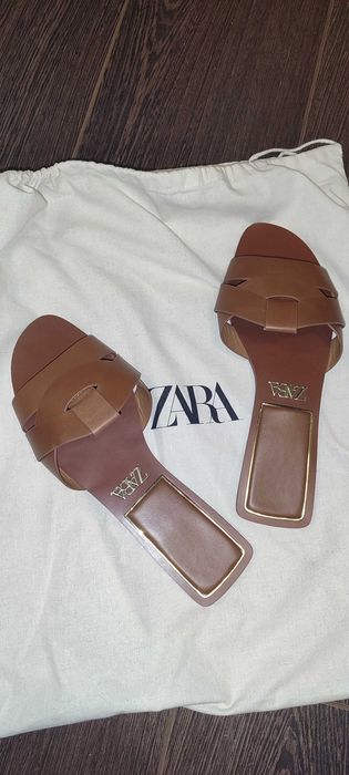 Шльопки, сланці Zara, 38р (натуральна шкіра)