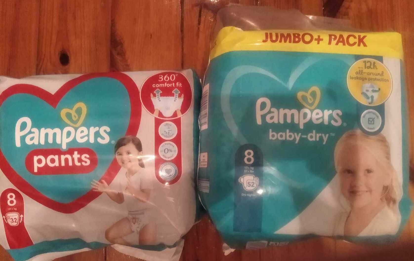 Pampers Baby dry roz. 8 +Pampers Pants roz.8 - przesyłka gratis