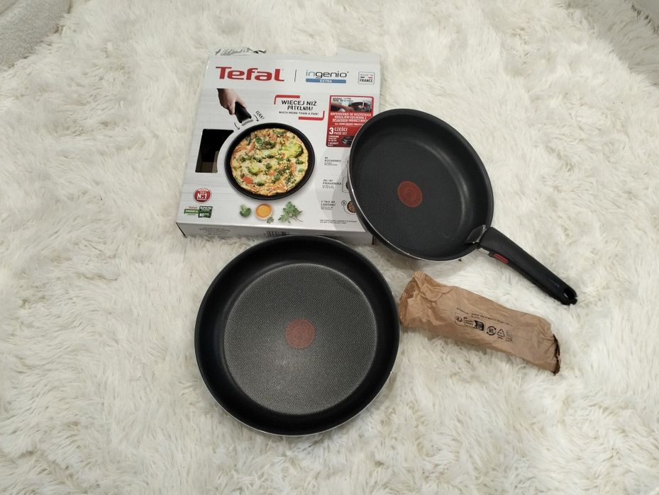 Zestaw patelni tefal nowy komplet