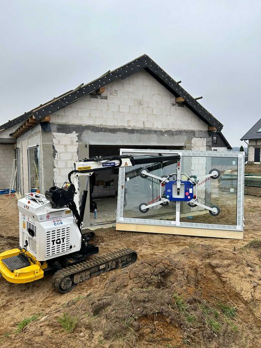 Mini żuraw dźwig pająk, manipulator do szyb/ okien i inne