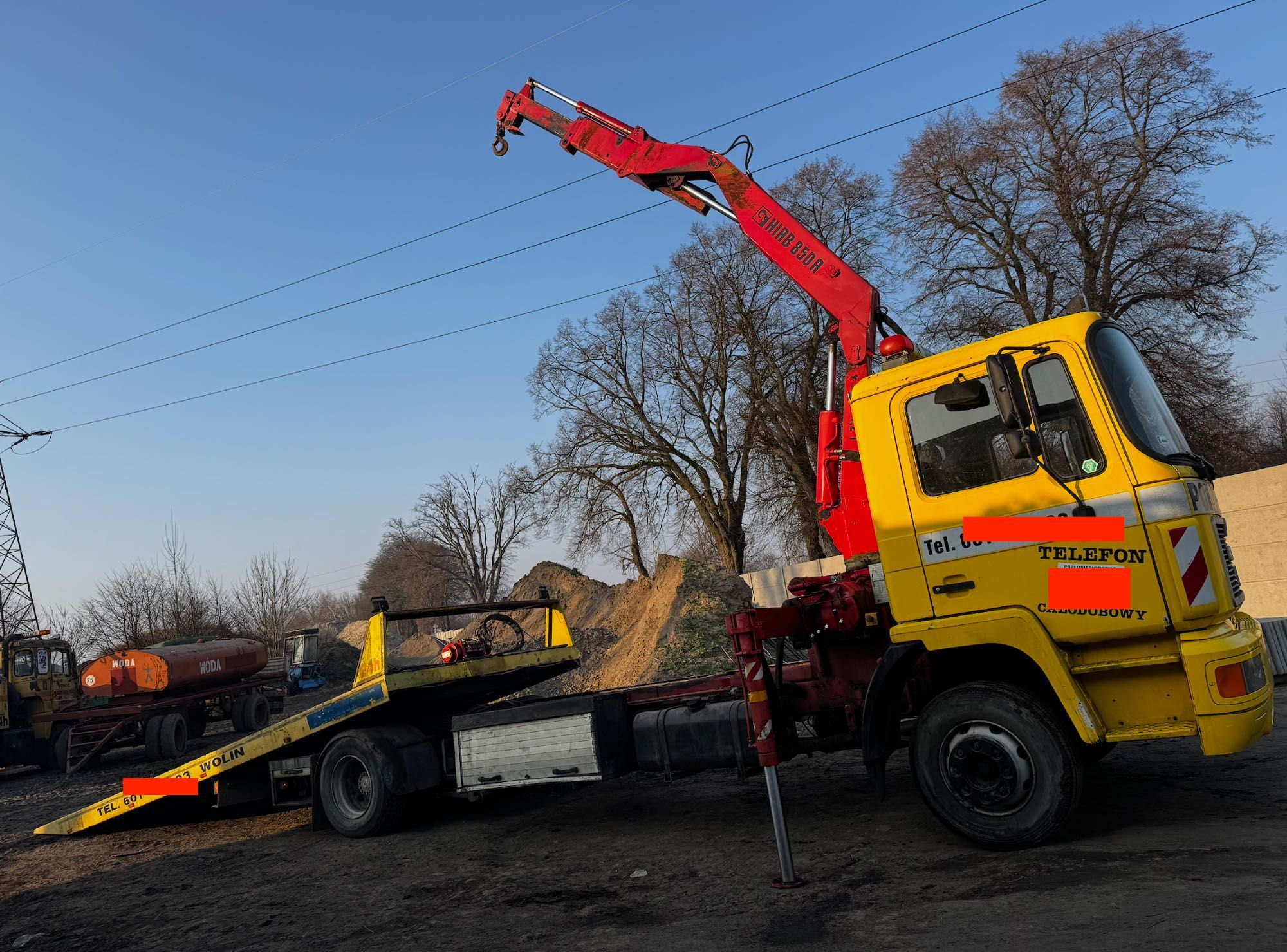 MAN Pomoc Drogowa HDS, przebieg 104 tyś, hydrauliczna platforma