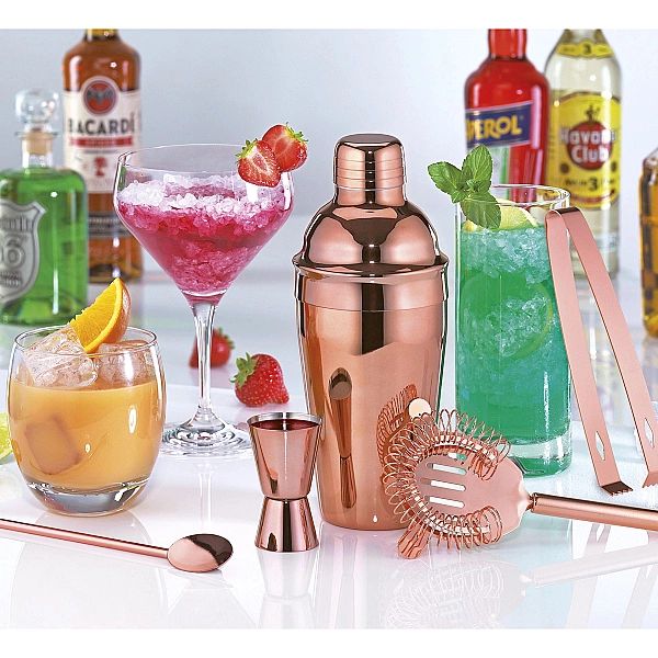 Zestaw barowy, 5 el., kolor miedziany Manhattan / Cilio