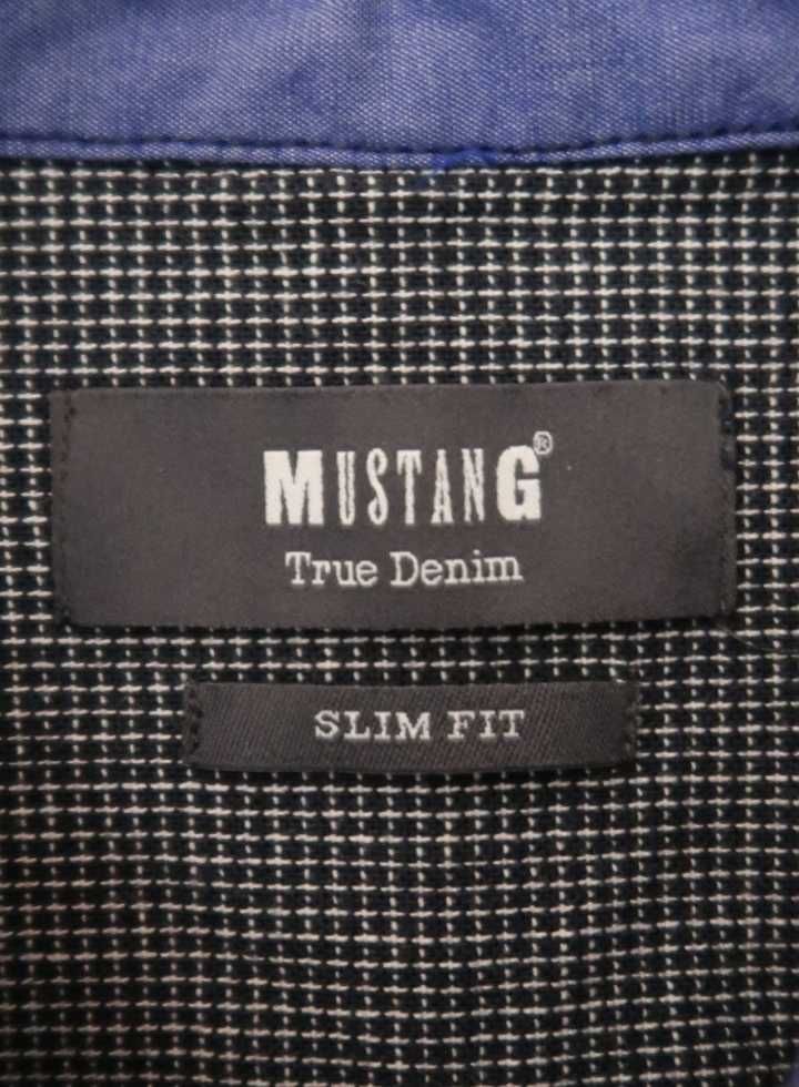 Mustang koszula męska w drobną kratkę Rozmiar M slim fit premium