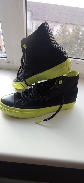Convers/Конверс Black/neon green Чёрный/зелёный неон.