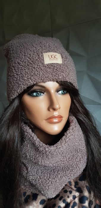 Komplet czapka i komin baranek UGC nowy