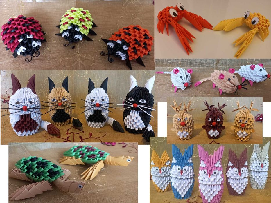Różne ZWIERZĘTA z origami (zwierzątka, rękodzieło)