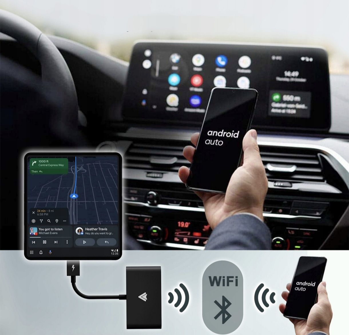 Adapter Android Auto Bezprzewodowy BT Wi-Fi 
AUTO XSTORM ADAPTER WIFI