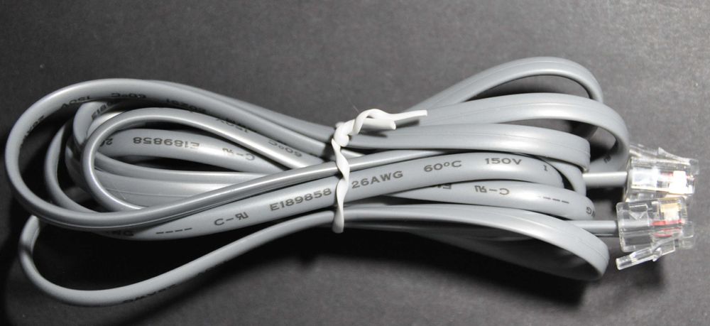 Кабель Патч-корд телефонный 1,85 м RJ12 Двухжильный