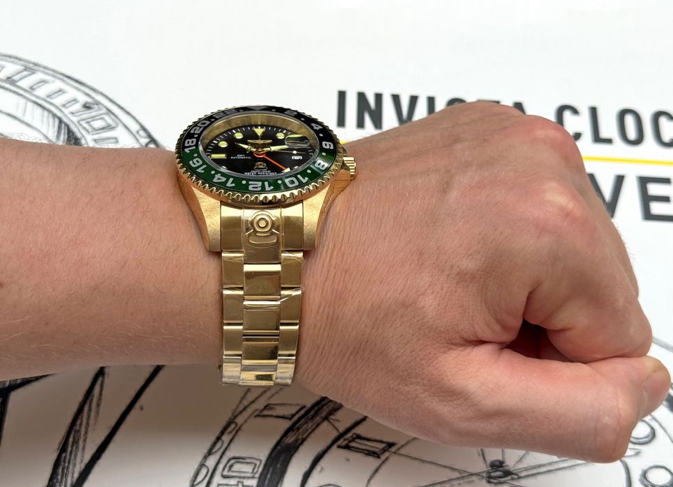 Годинник Invicta 45672 Grand Diver Automatic GMT Gold 47 мм. 300 MT.