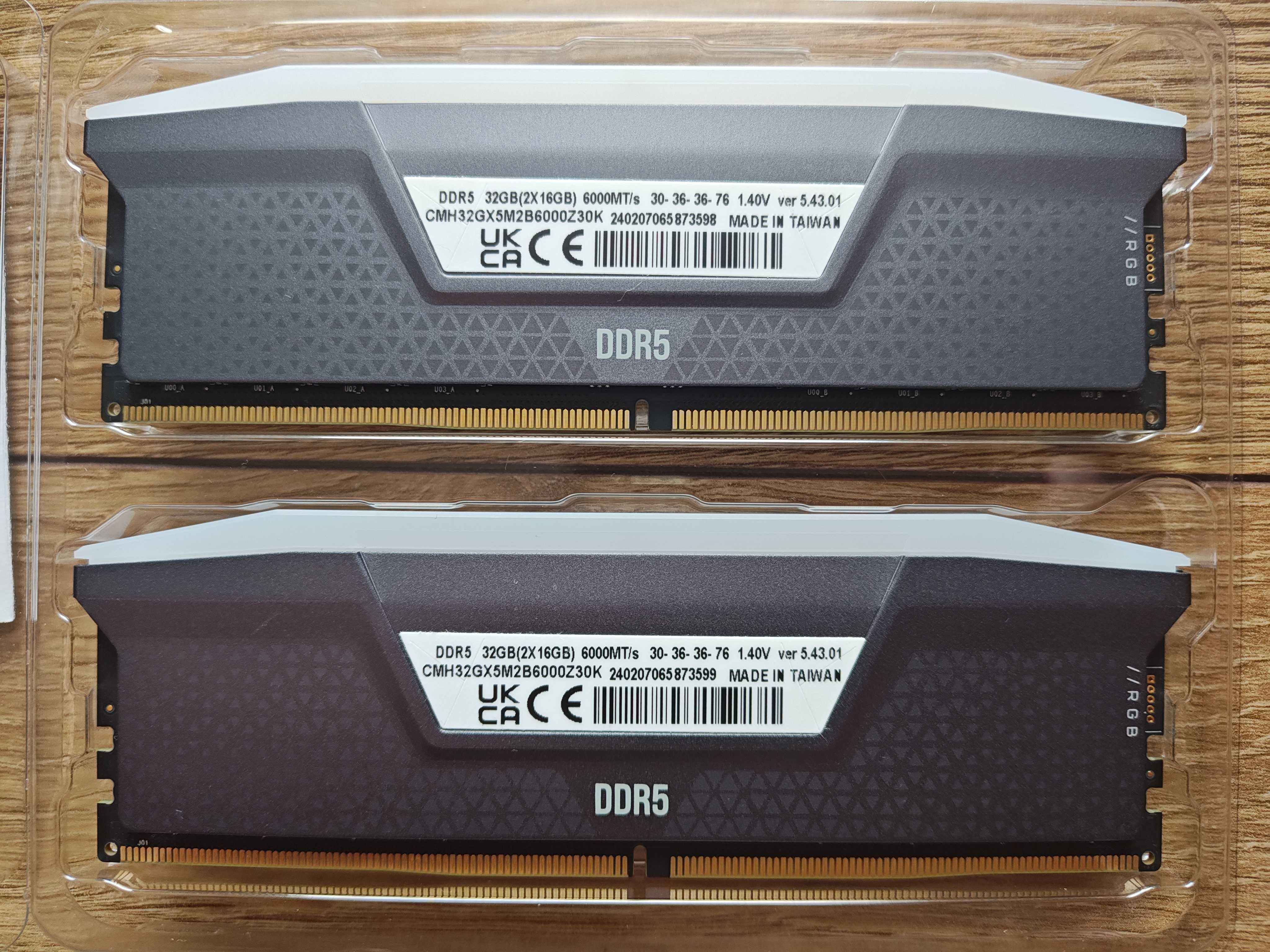 Pamięć RAM DDR5 Corsair VENGEANCE RGB 32 GB CMH32GX5M2B6000Z30K