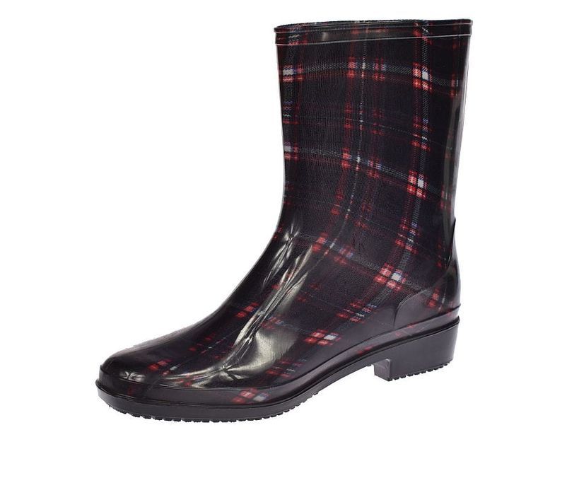 Kalosze damskie gumowce krata gumiaki ANX-01 BK-RD rozm. 37