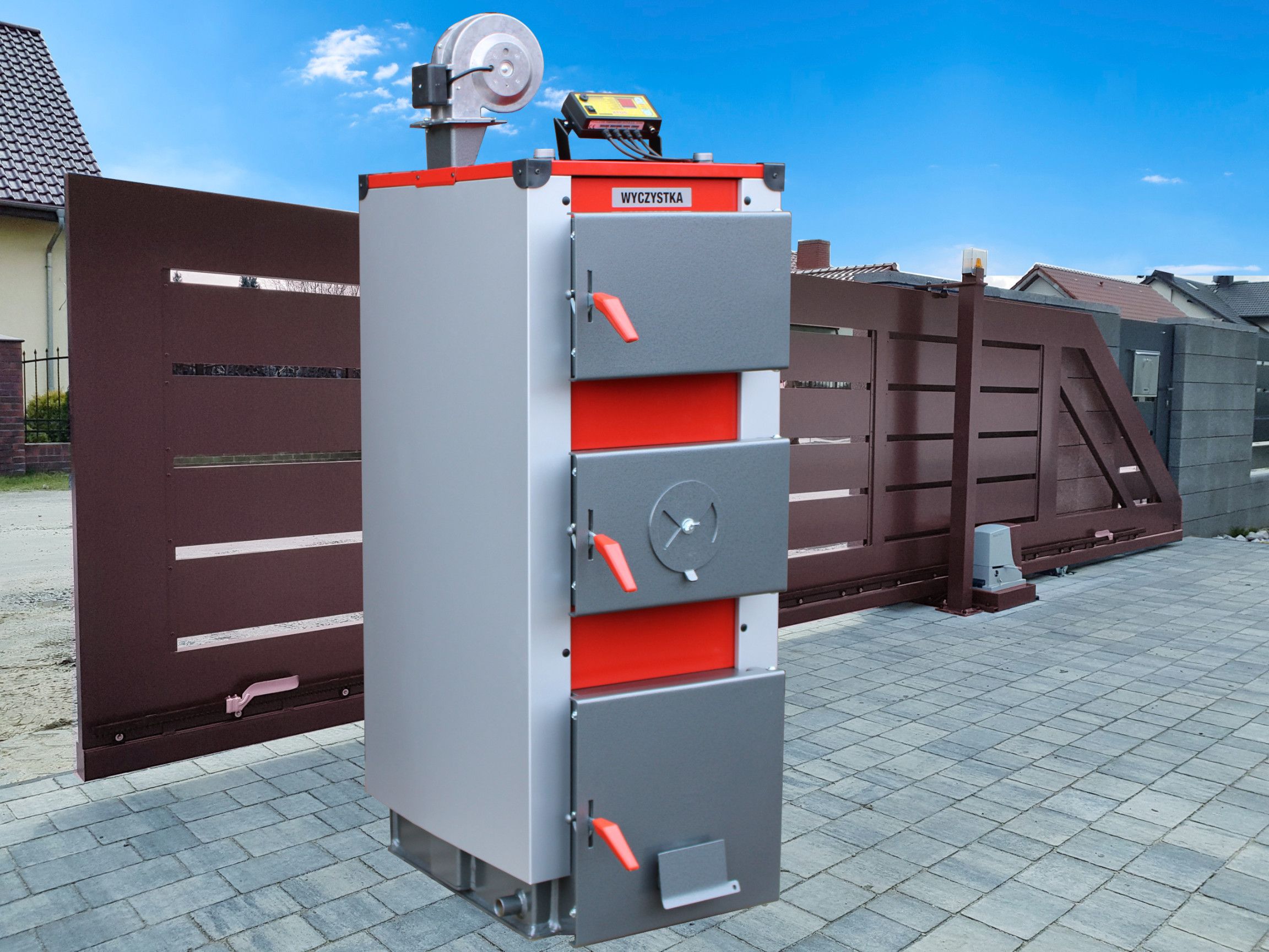 Kocioł 50KW piec na węgiel drewno 450m2 Kotły Pleszew 3kanały Wys0zł