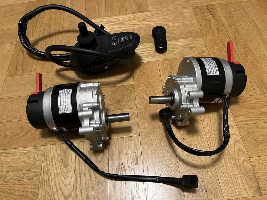 2x Silnik 24VDC 250W, joystick wózka elektr, kontroler bluetooth, koła