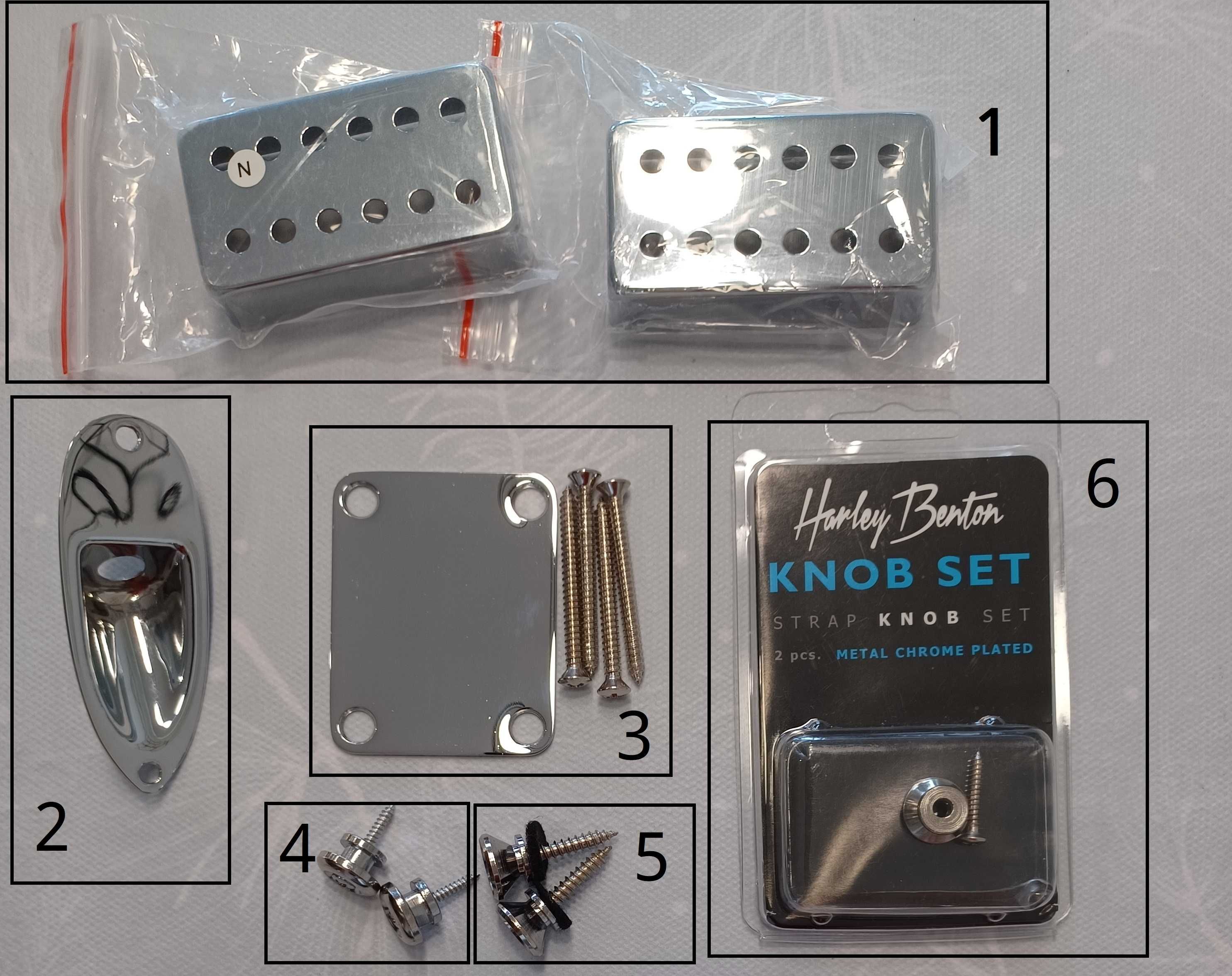 Diversas peças de susbtituição  para guitarra - metal