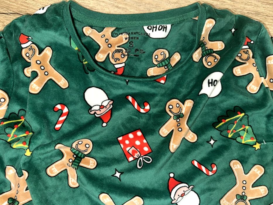 Primark piżamka welurowa zielona S