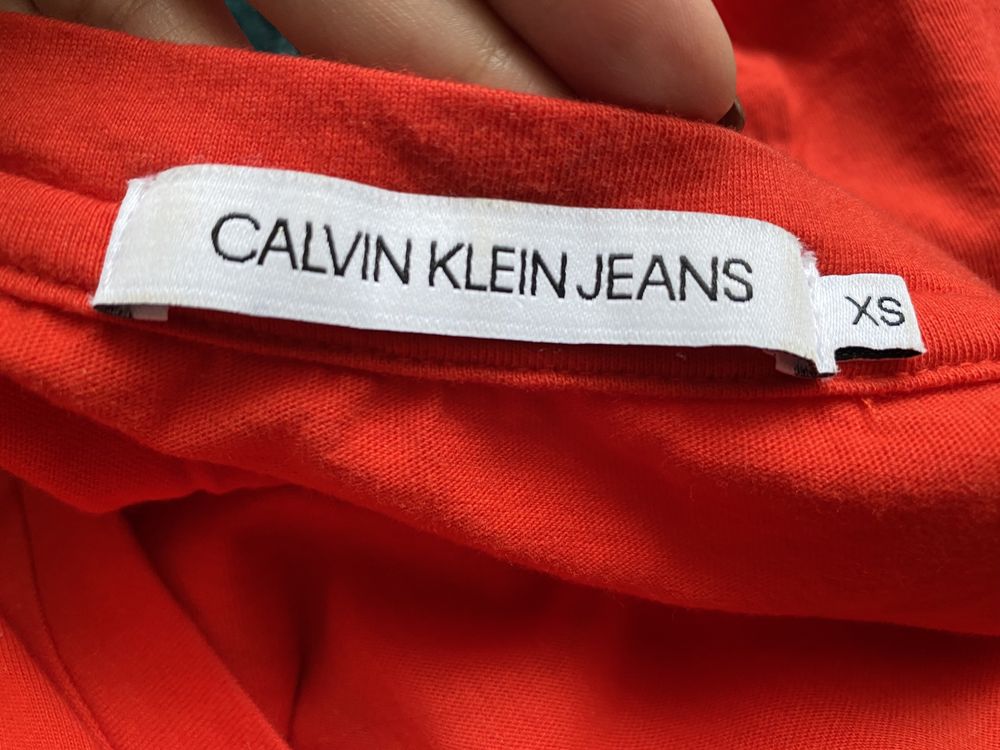 Calvin Klein Jeans czerwony t-shirt damski r.XS