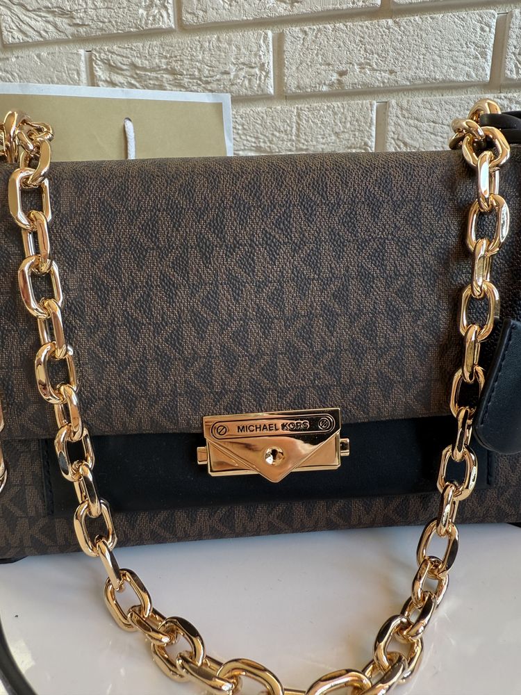 Nowa torebka Michael Kors brązowa monogram złote okucia