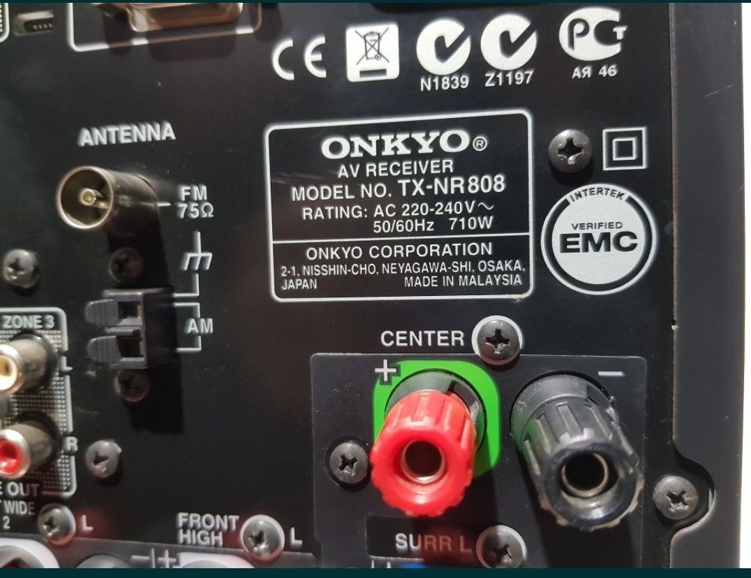 7.2 AV ресивер ONKYO TX-NR 808,*7x180 Вт,HDMI, LAN,3D, USB, б/у(+1к)